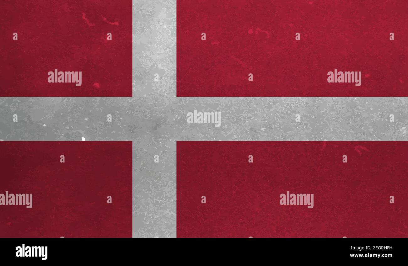 Denmark flag with waving grunge texture. Vector background Stock Vector ...