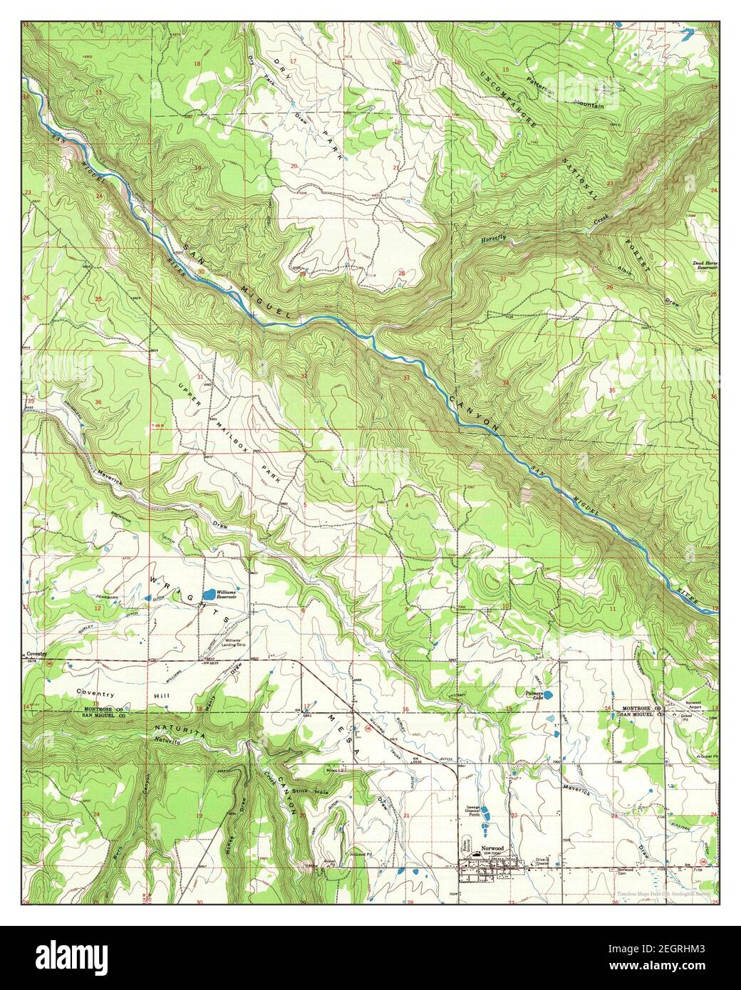 Norwood, Colorado, map 1964, 124000, United States of America by