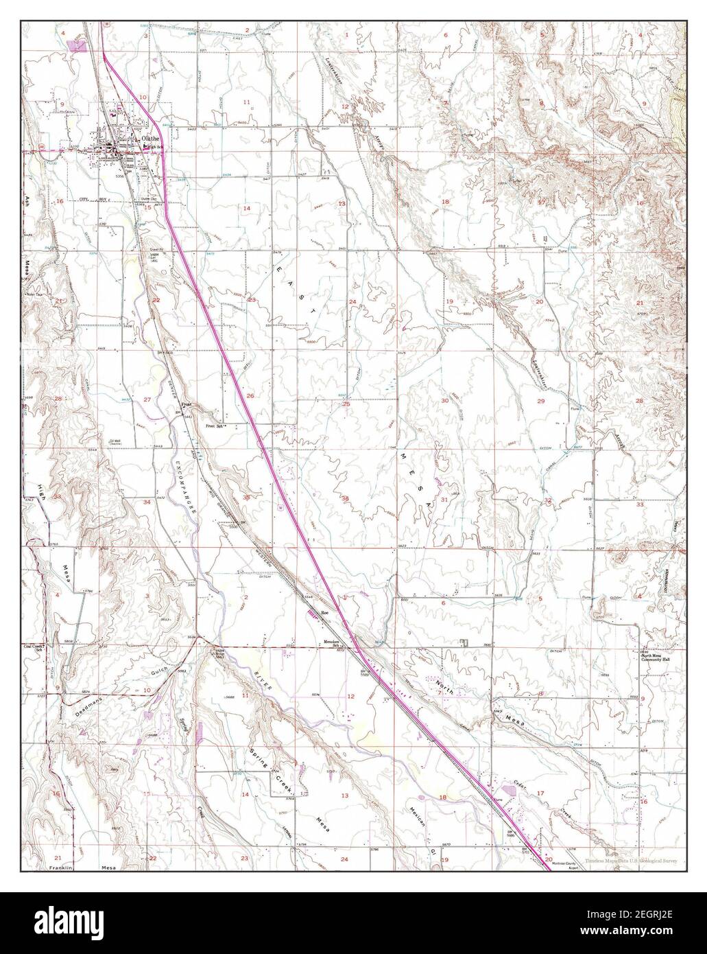 Olathe, Colorado, map 1955, 124000, United States of America by