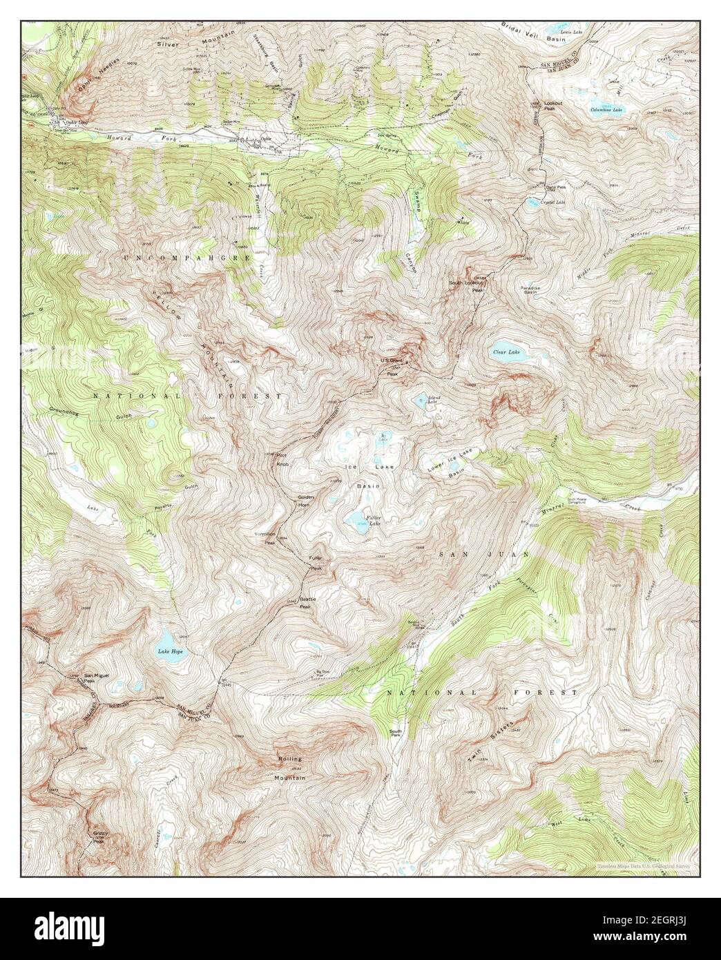 Ophir ancient map Cut Out Stock - Ophir Colorado Map 1955 124000 United States Of America By Timeless Maps Data Us Geological Survey 2EGRJ3J