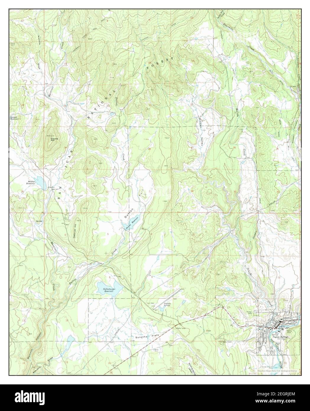 Pagosa Springs, Colorado, map 1964, 124000, United States of America