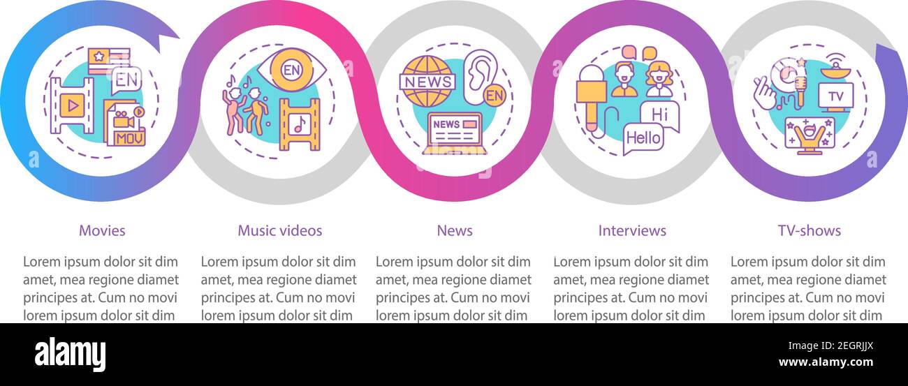 Video learning vector infographic template Stock Vector