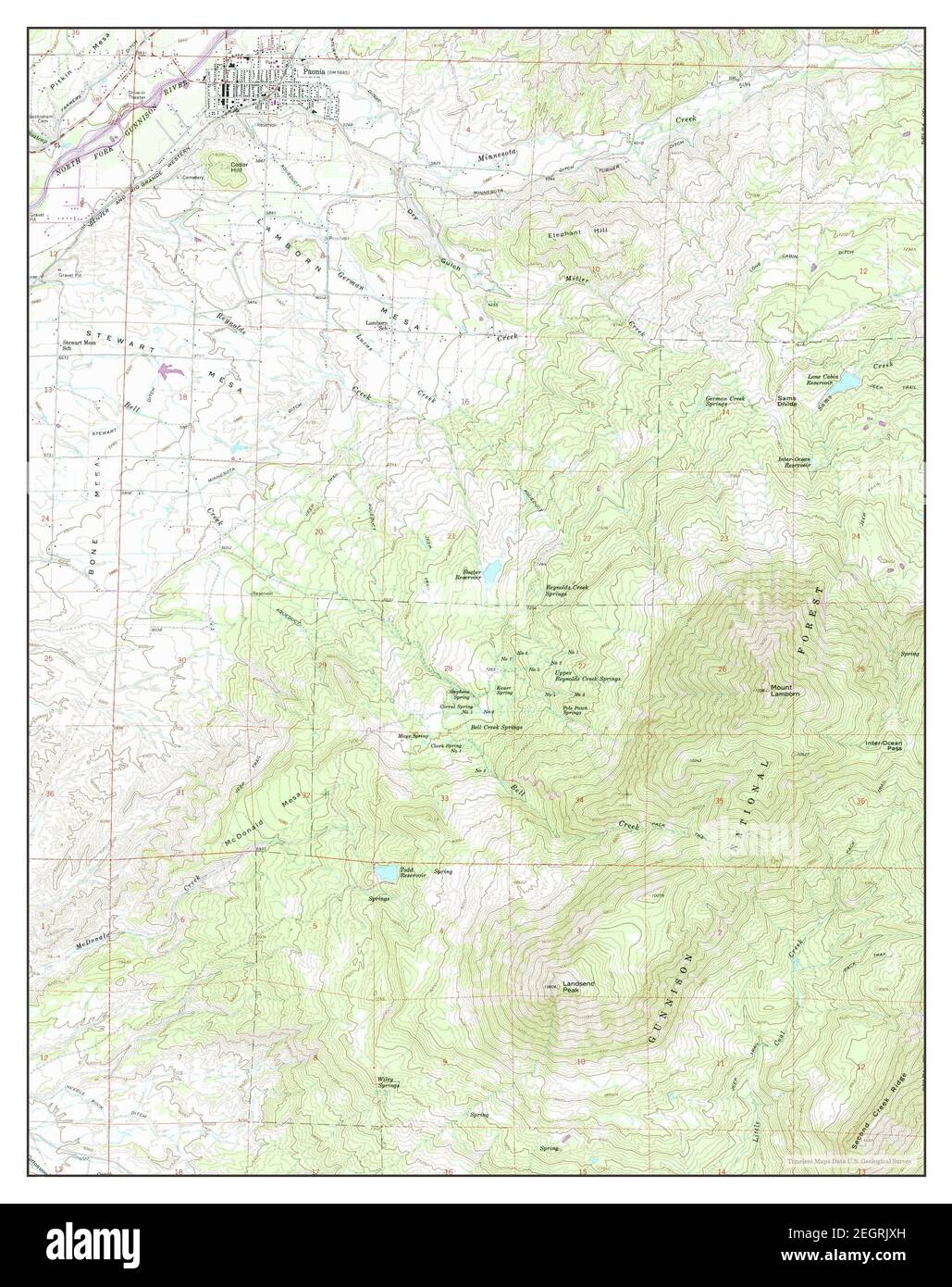 Paonia, Colorado, map 1965, 124000, United States of America by