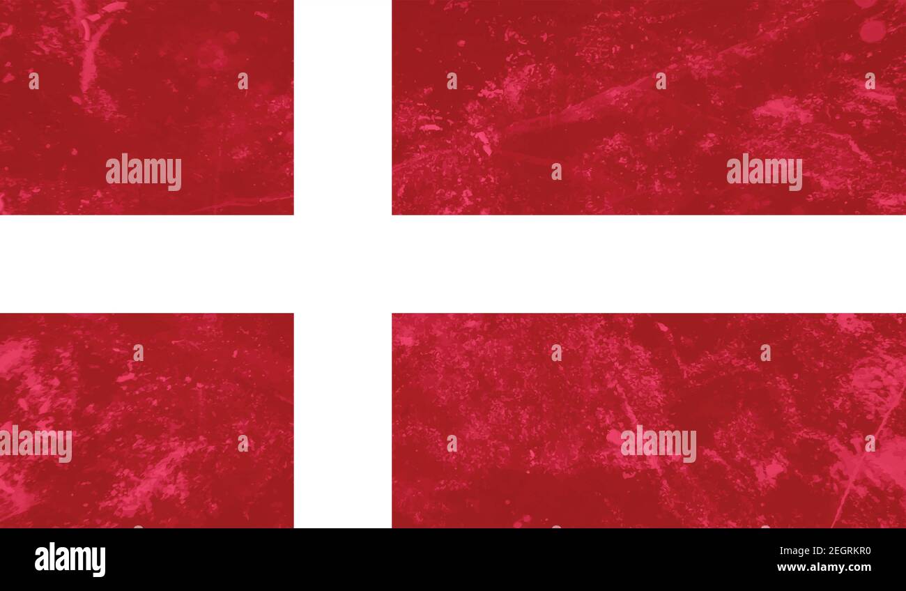 Denmark flag with waving grunge texture. Vector background Stock Vector ...