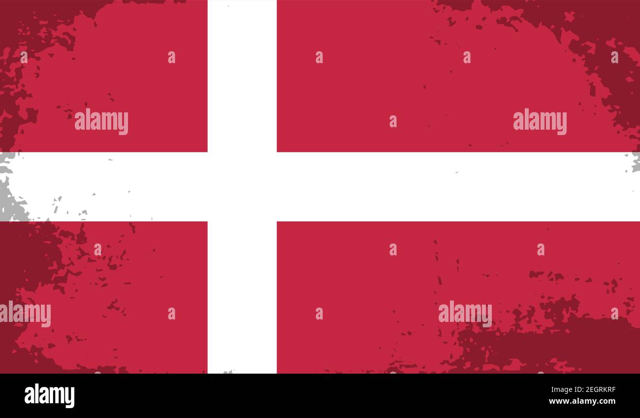 Denmark flag with waving grunge texture. Vector background Stock Vector ...