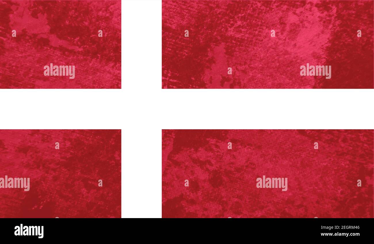 Denmark flag with waving grunge texture. Vector background Stock Vector ...