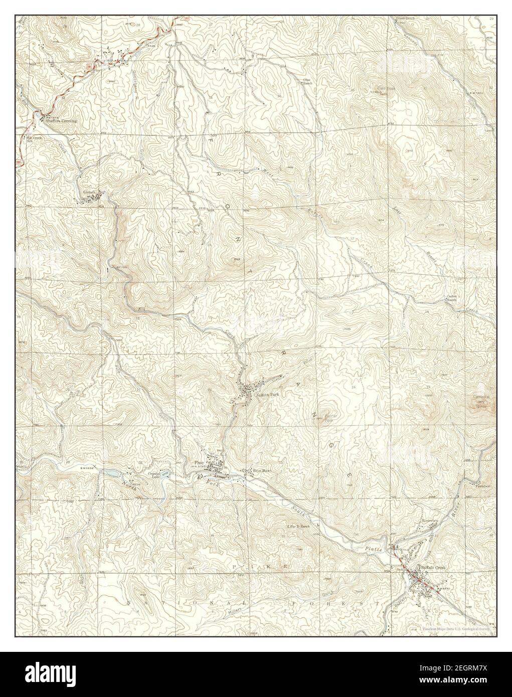 Pine, Colorado, map 1945, 1:24000, United States of America by Timeless Maps, data U.S. Geological Survey Stock Photo