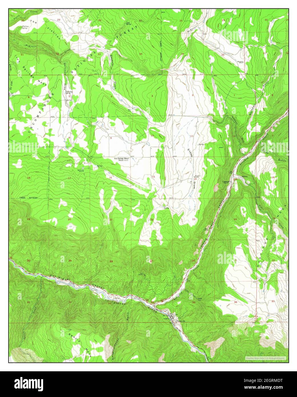 Placerville, Colorado, map 1953, 124000, United States of America by