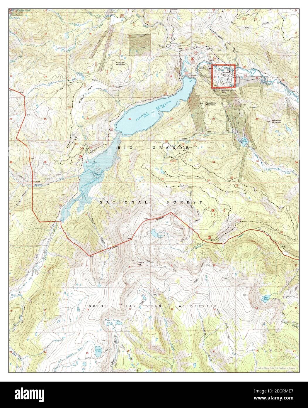 Platoro, Colorado, map 2001, 124000, United States of America by