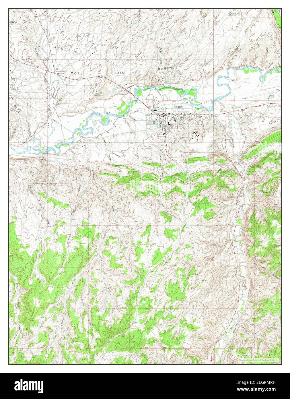 Rangely, Colorado, map 1962, 1:24000, United States of America by Timeless Maps, data U.S. Geological Survey Stock Photo