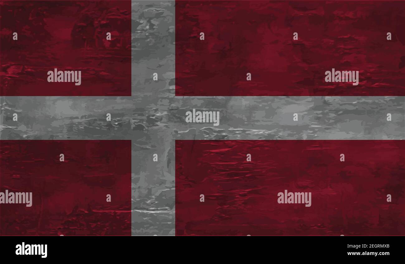 Denmark flag with waving grunge texture. Vector background Stock Vector ...