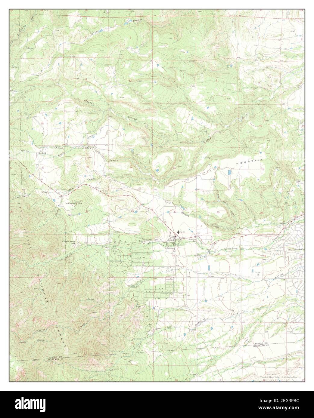 Rye, Colorado, map 1969, 124000, United States of America by Timeless