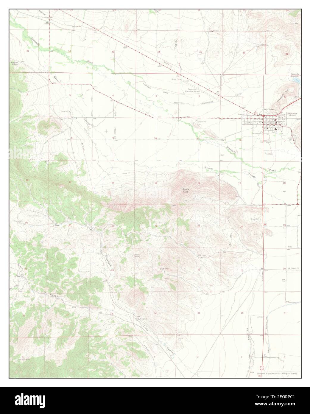 Saguache, Colorado, map 1967, 1:24000, United States of America by Timeless Maps, data U.S. Geological Survey Stock Photo