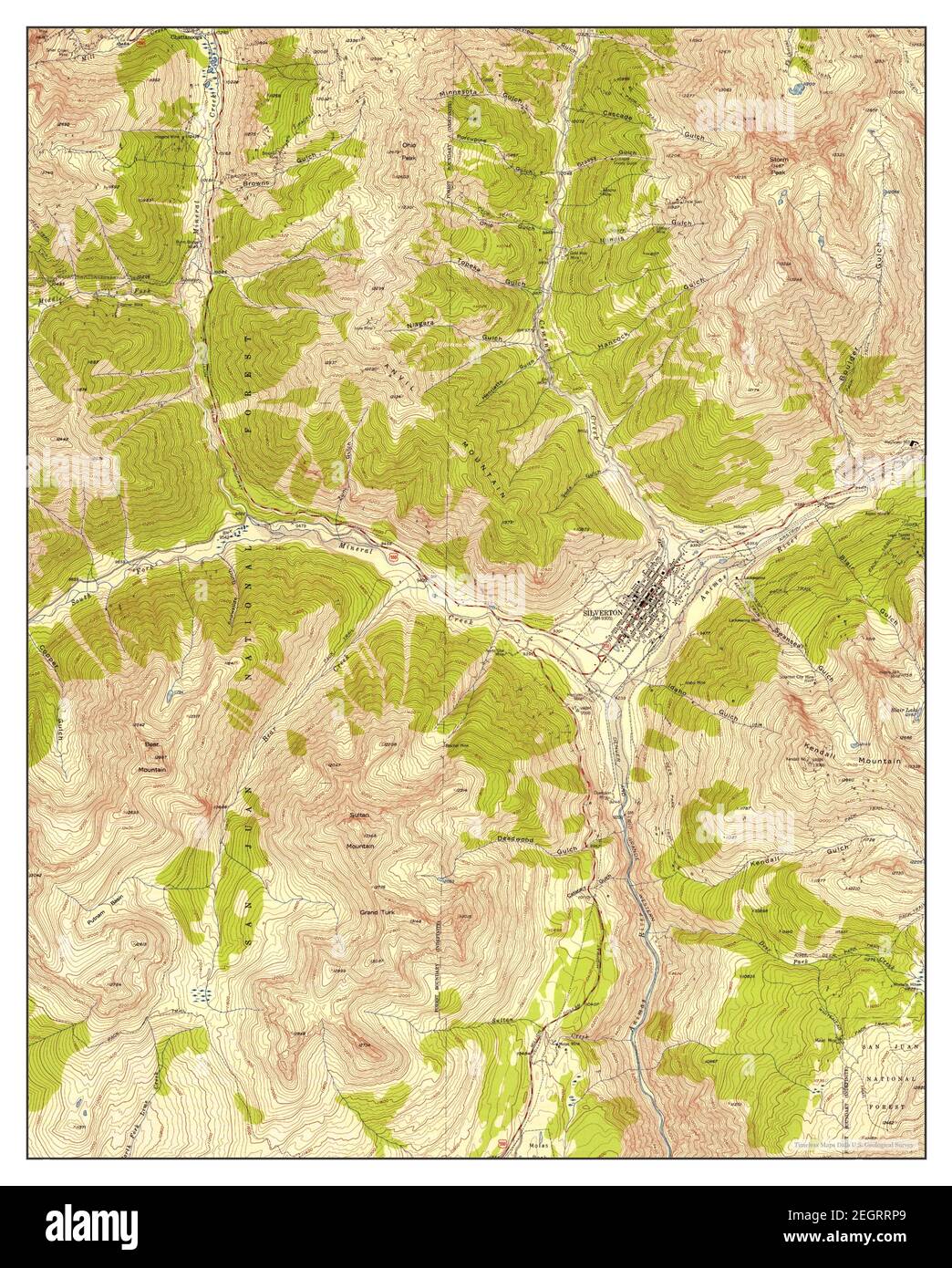 Silverton Colorado map 1955 - Silverton Colorado Map 1955 124000 United States Of America By Timeless Maps Data Us Geological Survey 2EGRRP9 