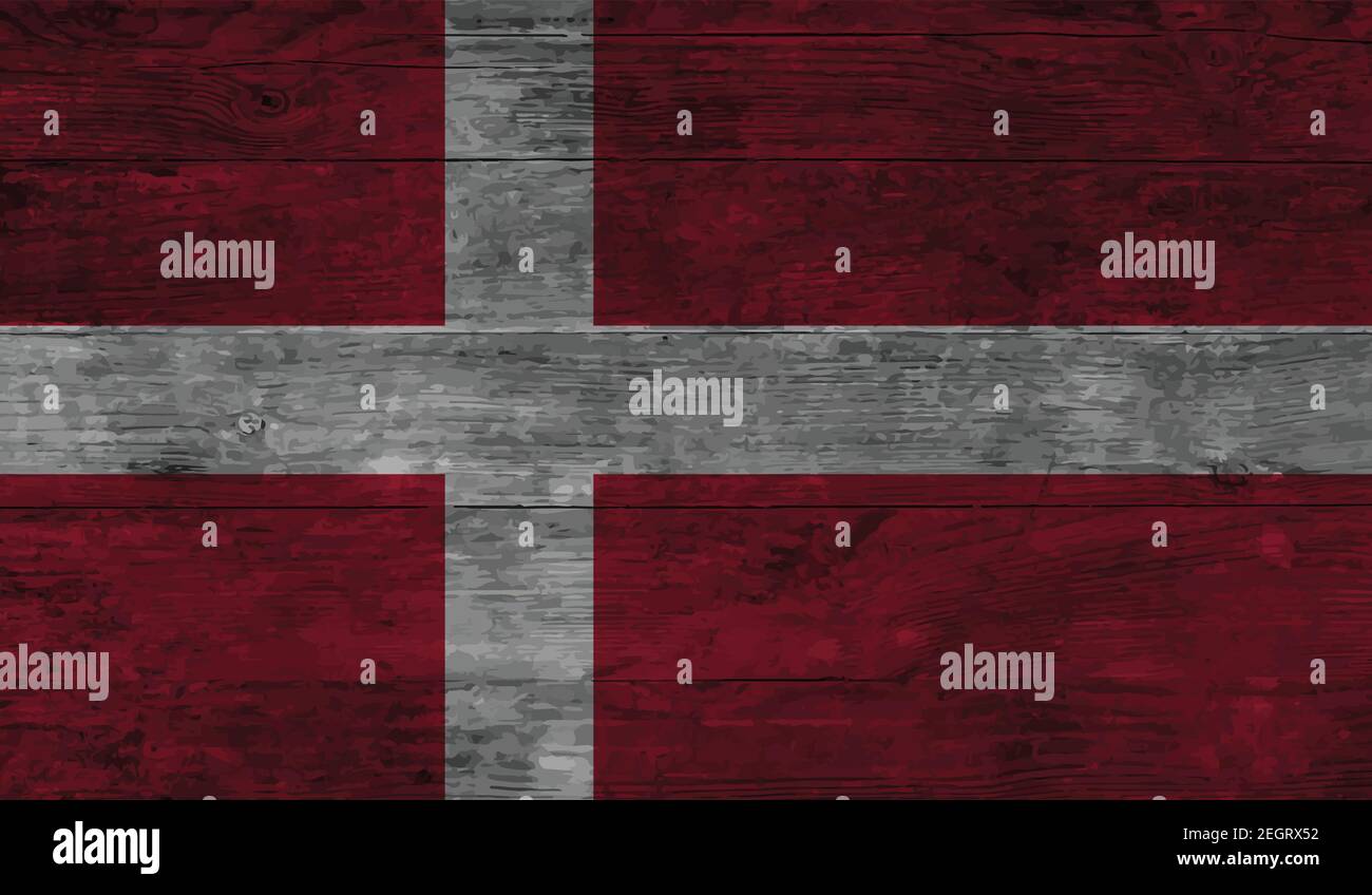 Denmark flag with waving grunge texture. Vector background Stock Vector ...