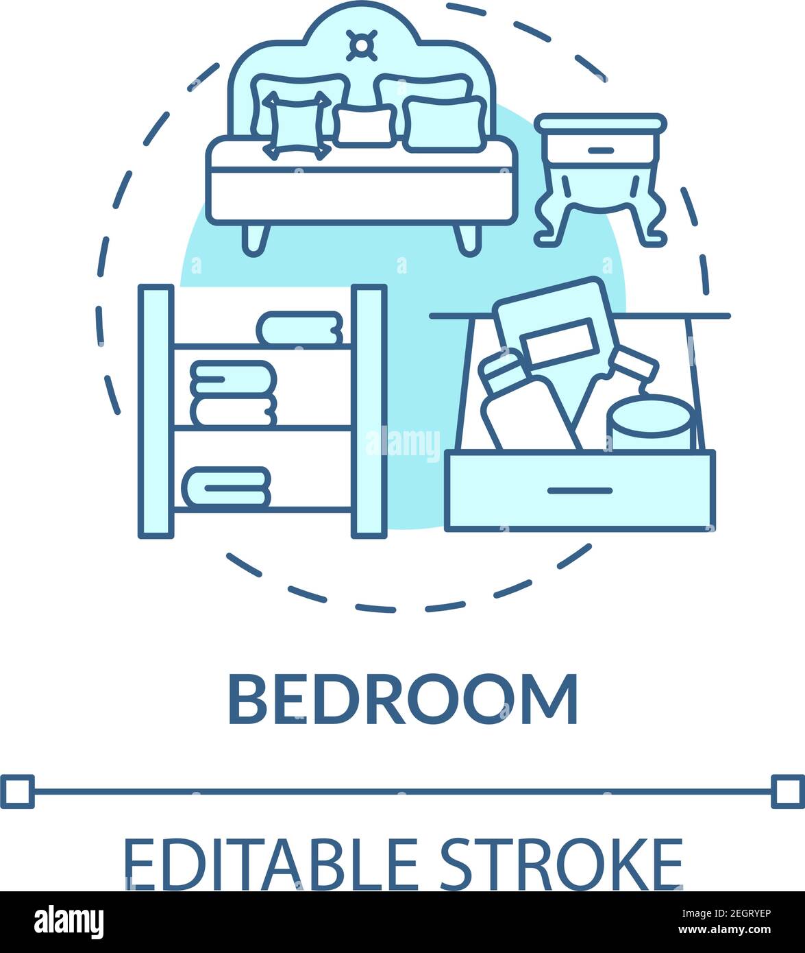 Bedchamber concept icon Stock Vector