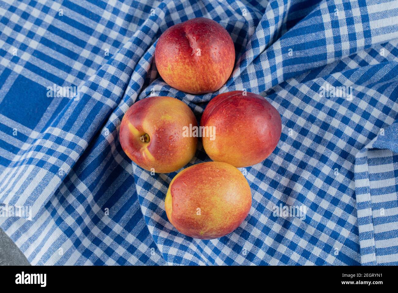 Red juicy peaches on hi-res stock photography and images - Alamy