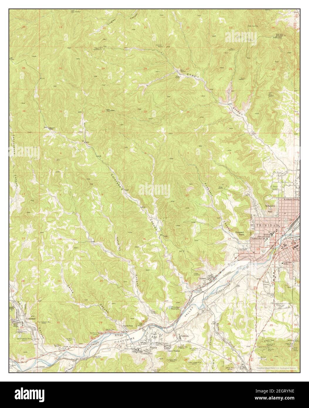 Trinidad, Colorado, map 1951, 124000, United States of America by