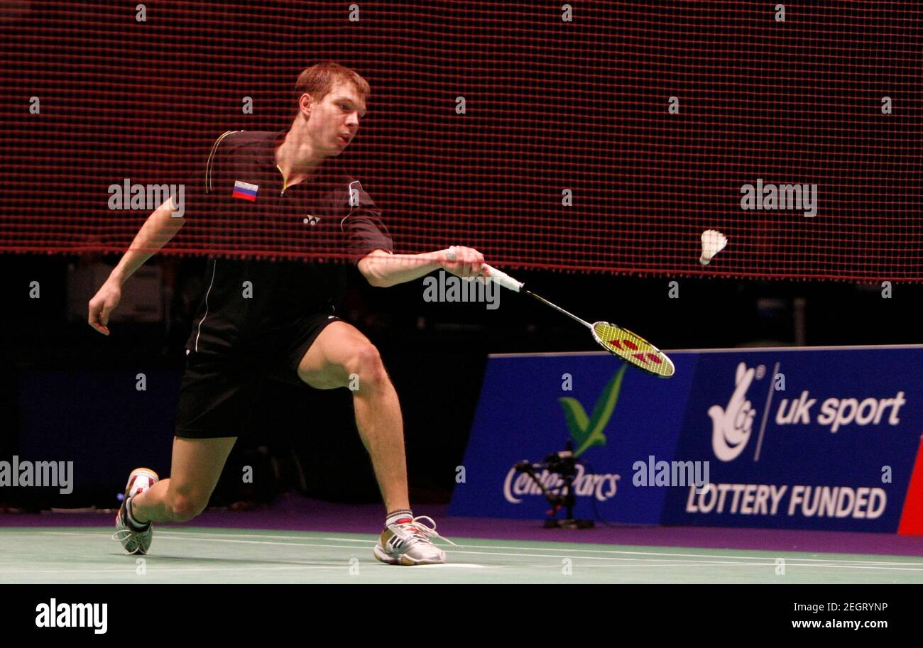 Badminton The European Team Championships 2009 Echo Arena Liverpool 14 2 09 Russia S Ivan Sozonov Mandatory Credit Action Images Keith Williams Stock Photo Alamy