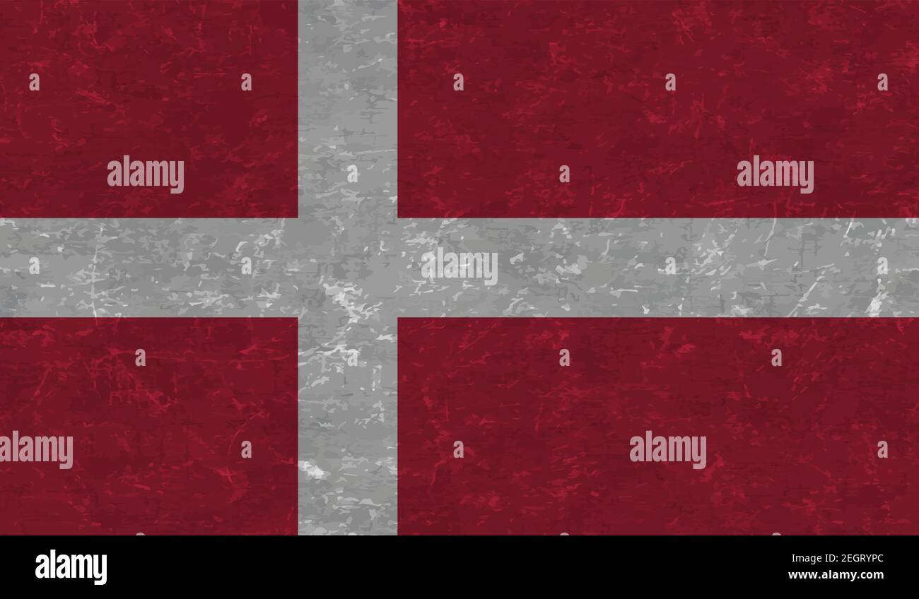 Denmark flag with waving grunge texture. Vector background Stock Vector ...