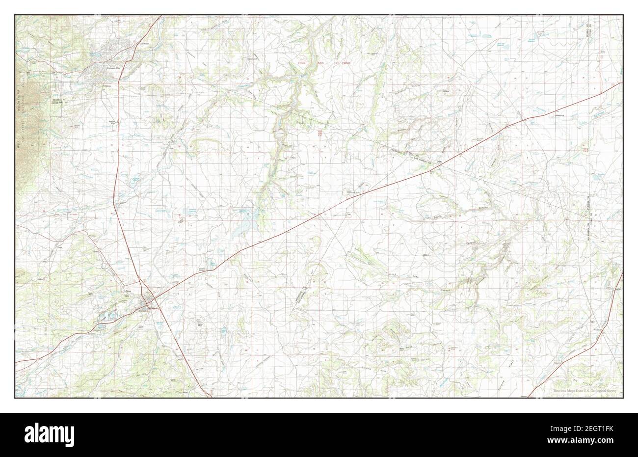 Walsenburg, Colorado, map 1982, 1100000, United States of America by