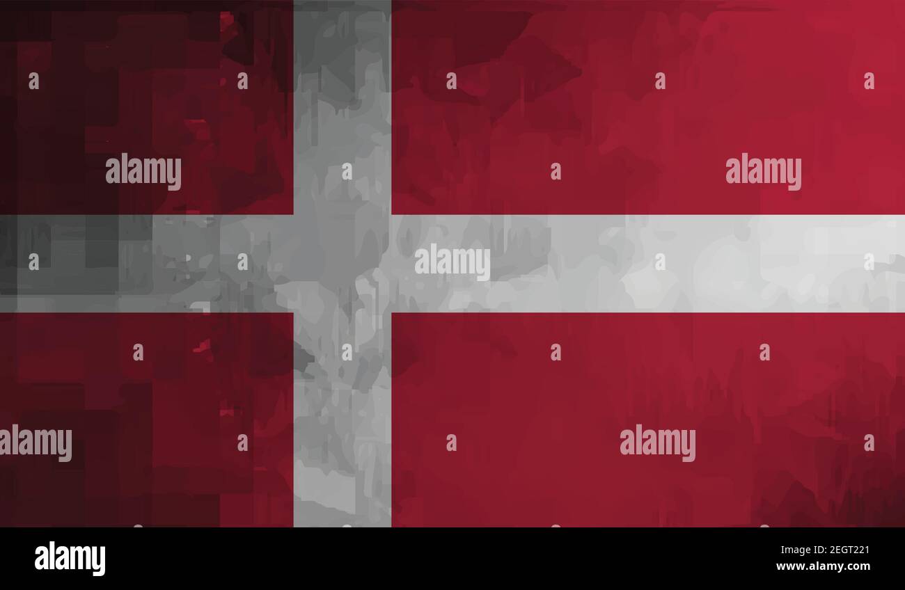 Denmark flag with waving grunge texture. Vector background Stock Vector ...