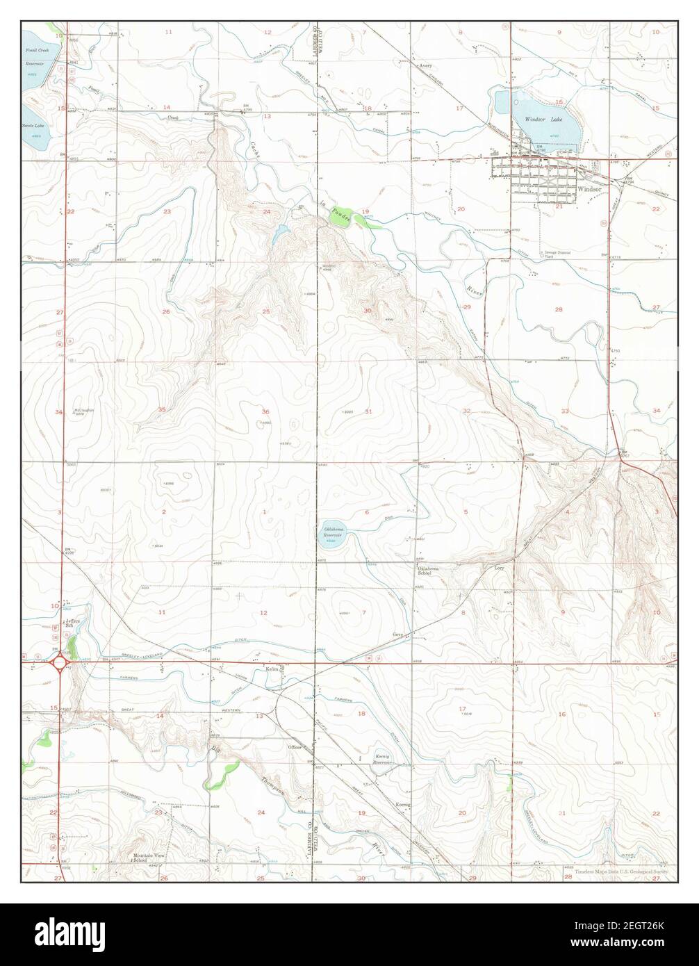 Windsor, Colorado, map 1950, 124000, United States of America by