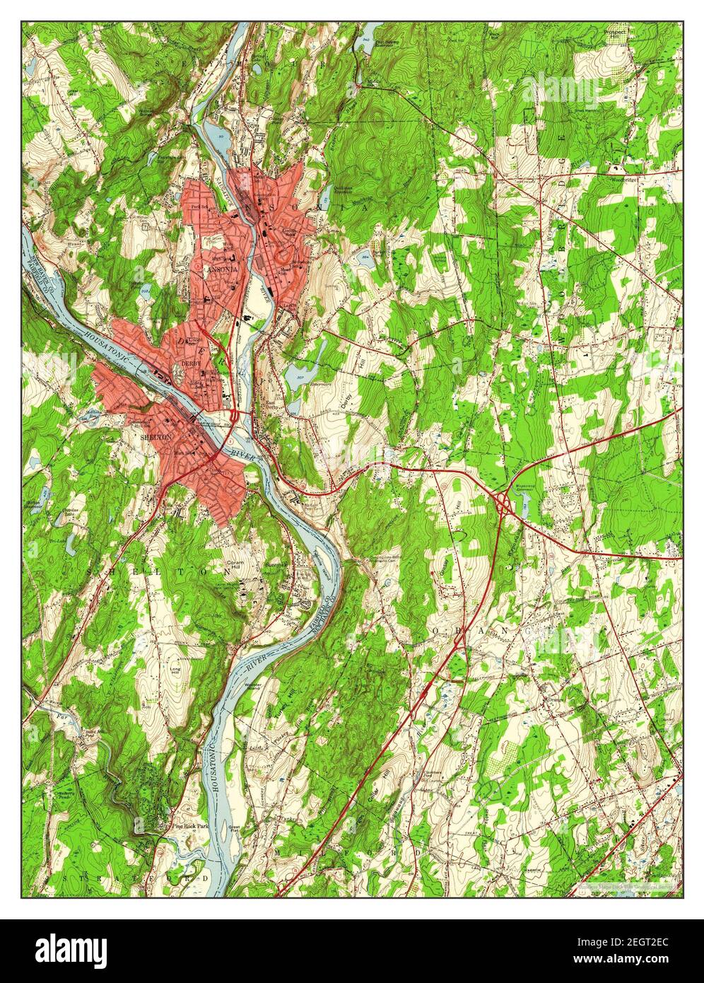 Ansonia, Connecticut, map 1953, 124000, United States of America by Timeless Maps, data U.S