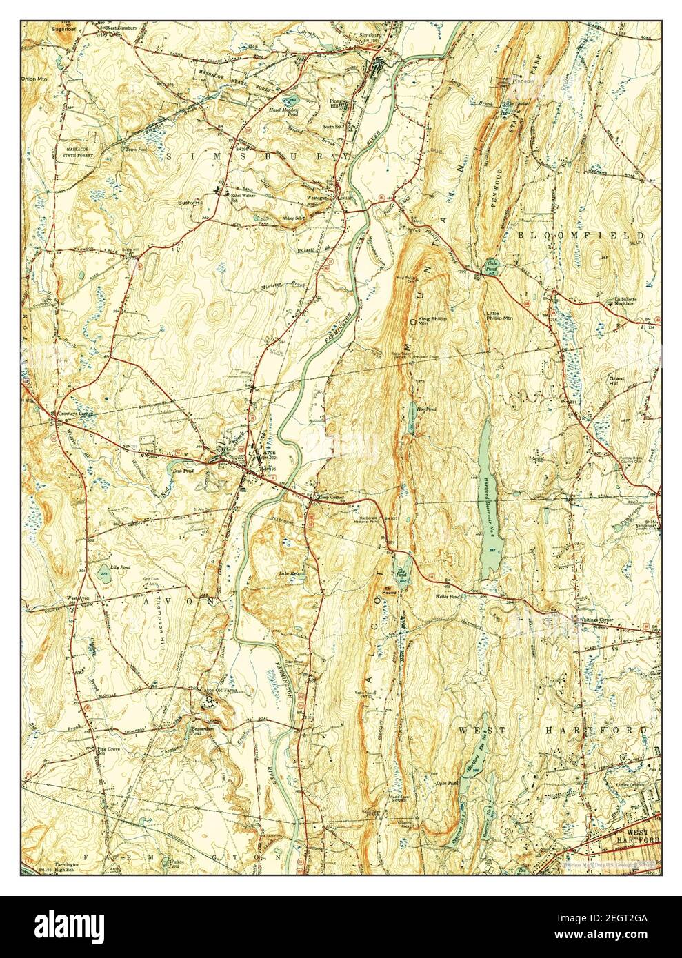 Avon, Connecticut, map 1951, 131680, United States of America by