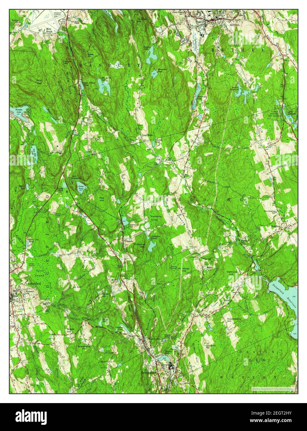 Bethel, Connecticut, map 1951, 124000, United States of America by