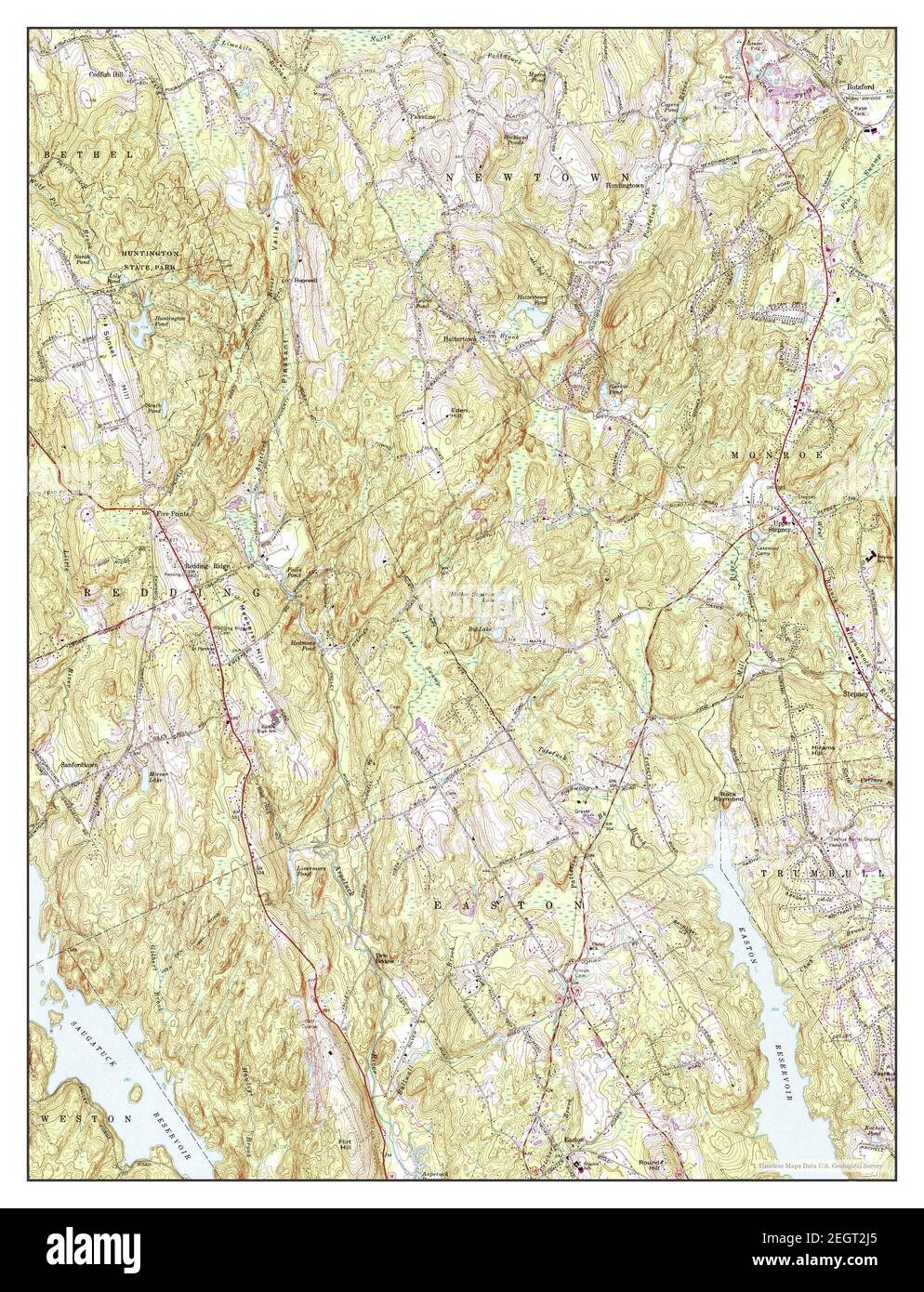 Botsford, Connecticut, map 1969, 124000, United States of America by