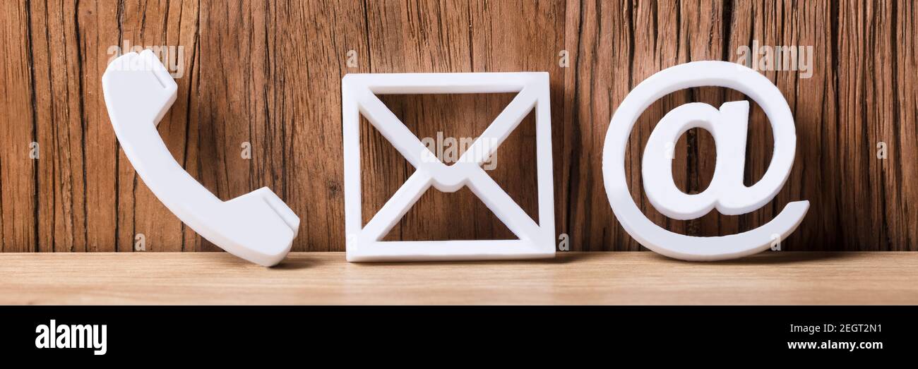 Contact Us Office Inbox Email Concept Icons Stock Photo
