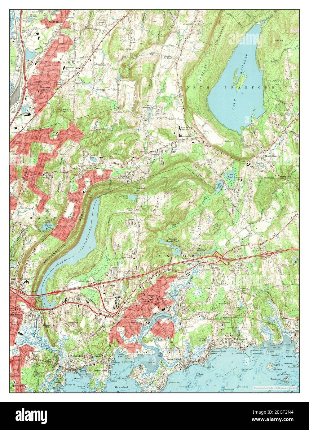 Branford, Connecticut, map 1967, 124000, United States of America by