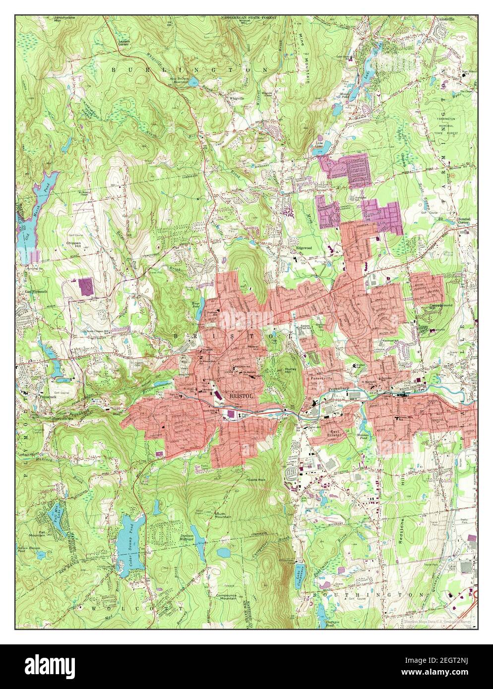 Bristol, Connecticut, map 1966, 124000, United States of America by