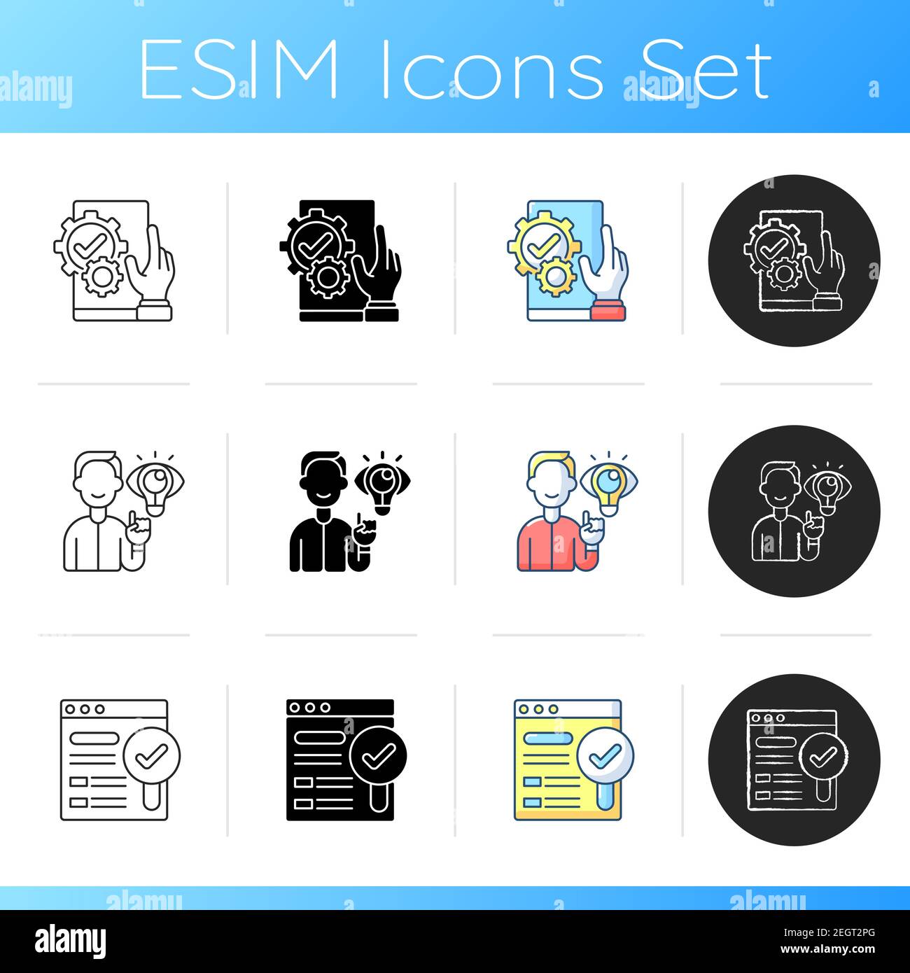 UX design icons set Stock Vector