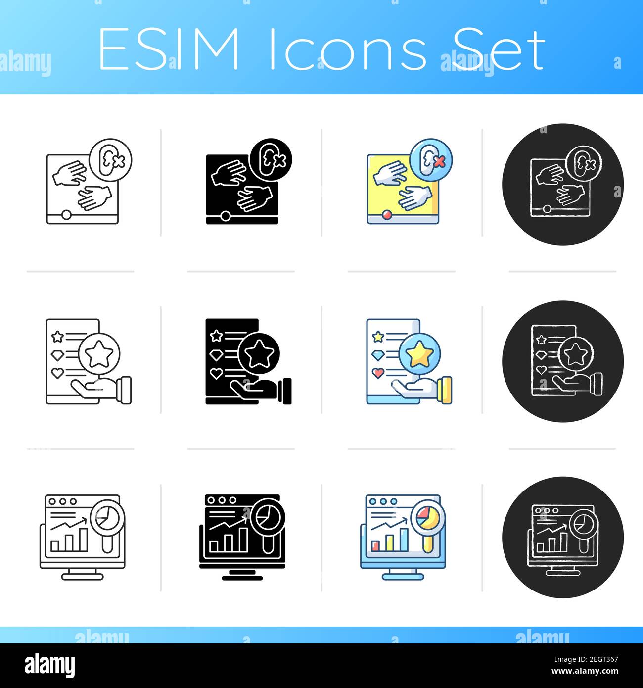 UX design icons set Stock Vector