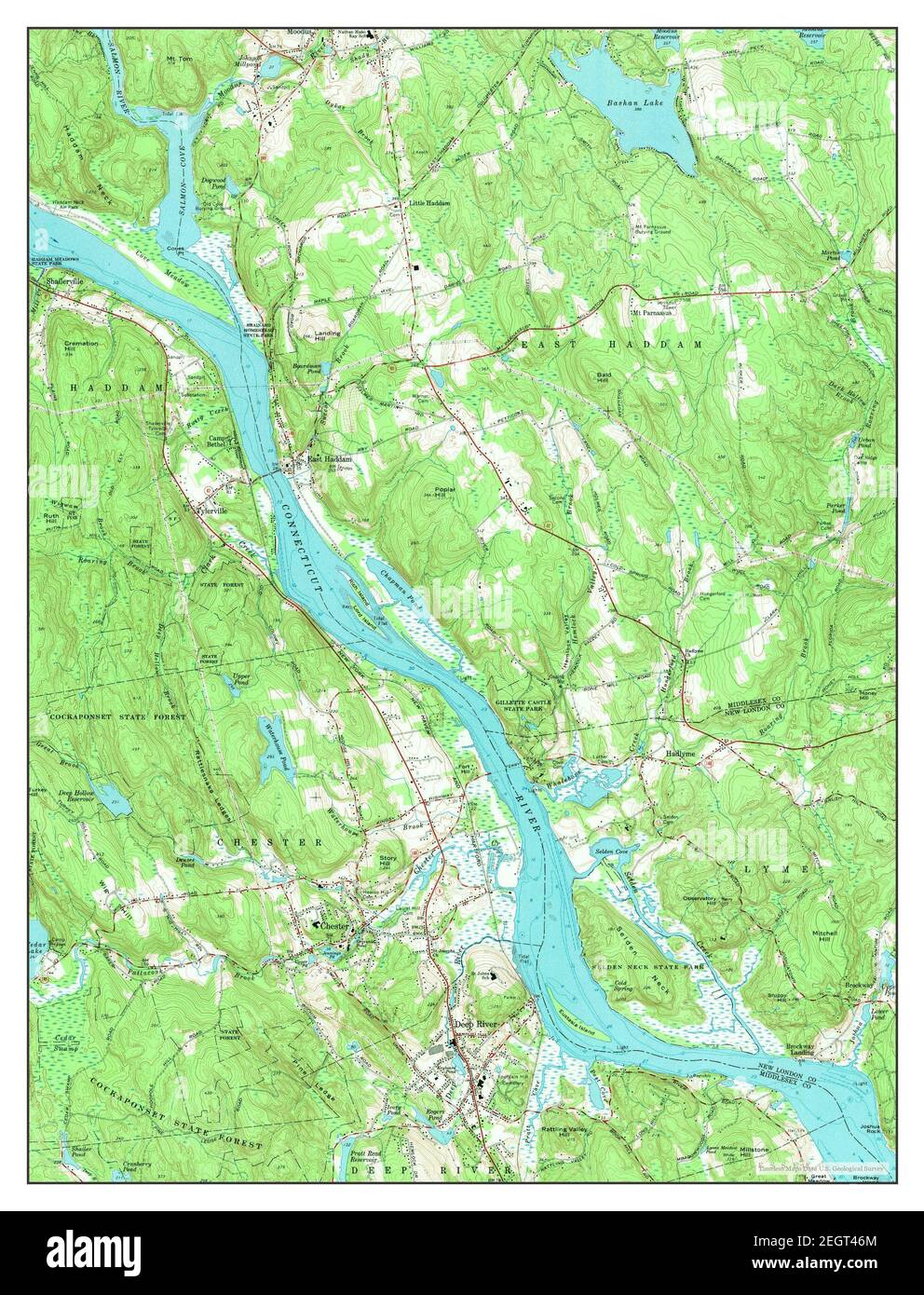 Deep River, Connecticut, map 1961, 124000, United States of America by