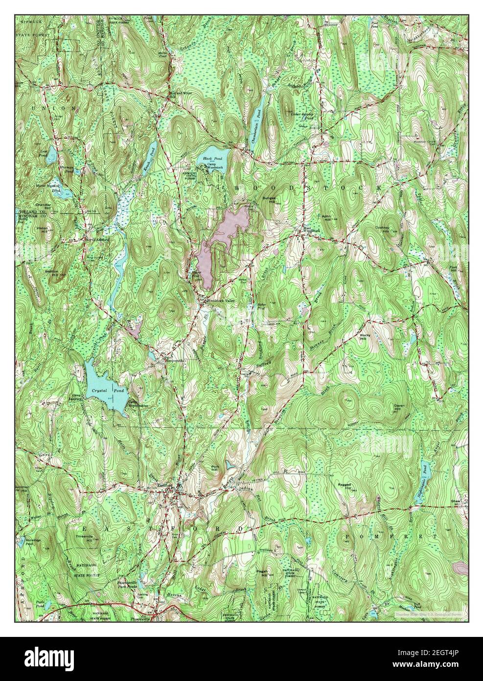 Eastford, Connecticut, map 1953, 124000, United States of America by