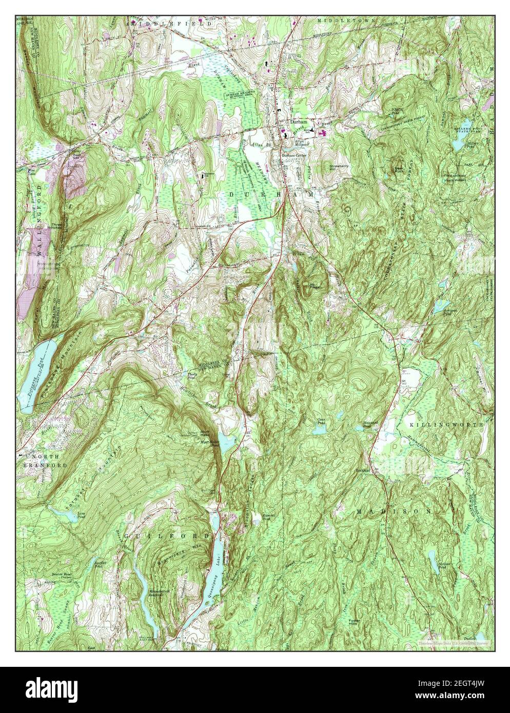 Durham, Connecticut, map 1964, 124000, United States of America by