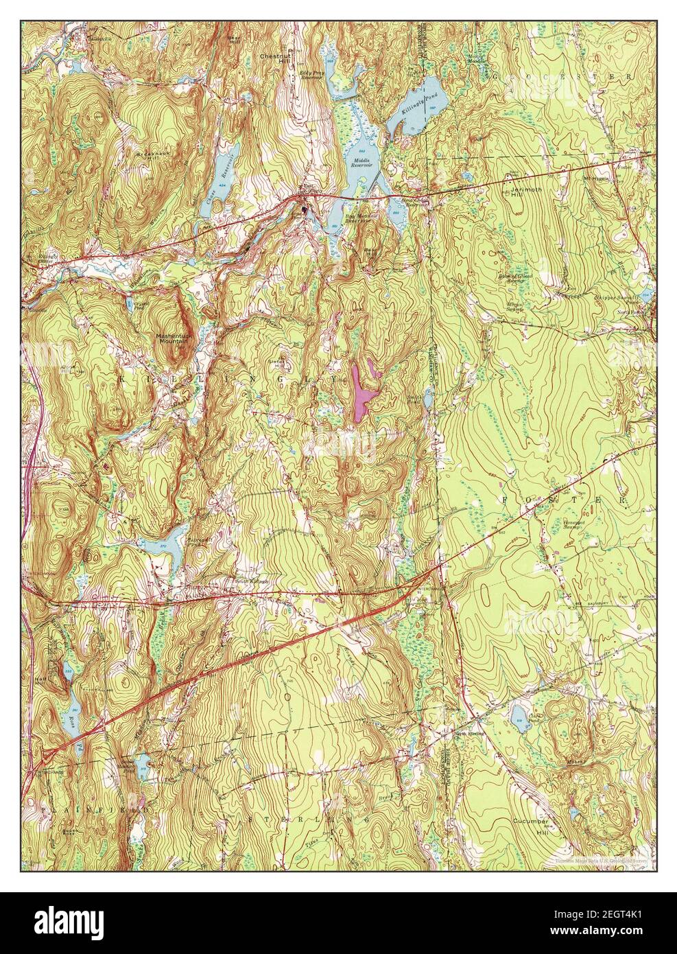 East Killingly, Connecticut, map 1955, 124000, United States of