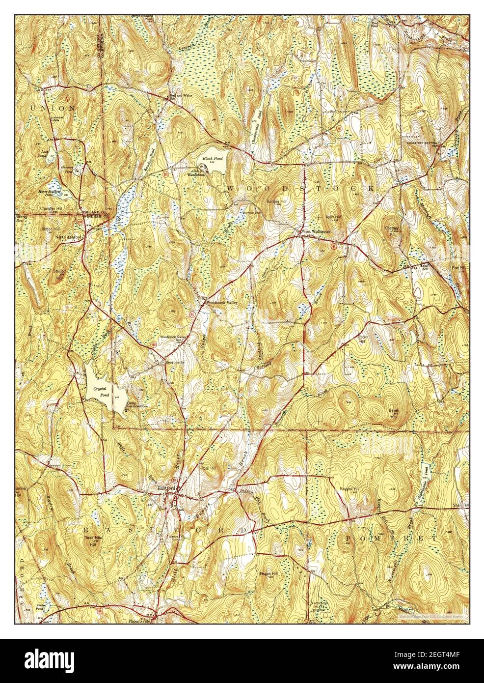 Eastford, Connecticut, map 1945, 131680, United States of America by