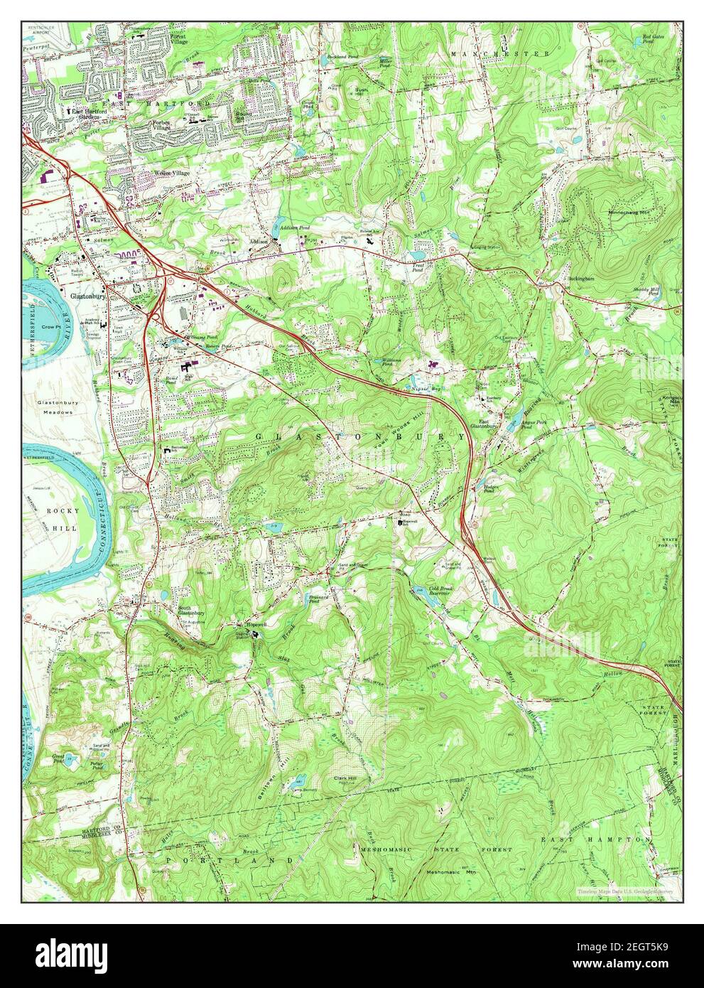 Glastonbury, Connecticut, map 1964, 124000, United States of America