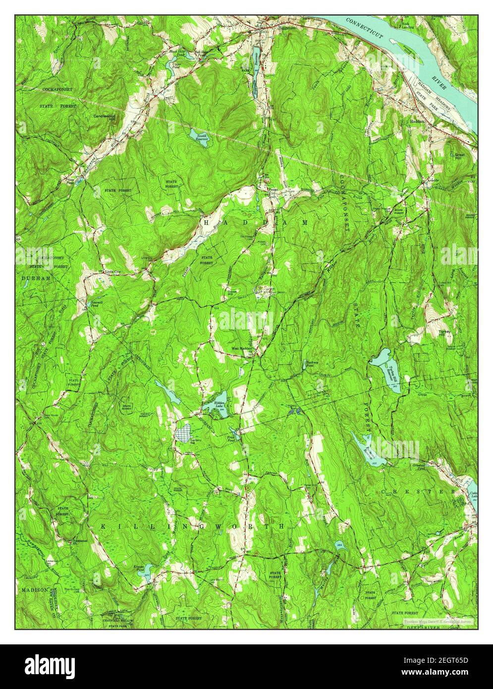 Haddam, Connecticut, map 1952, 124000, United States of America by