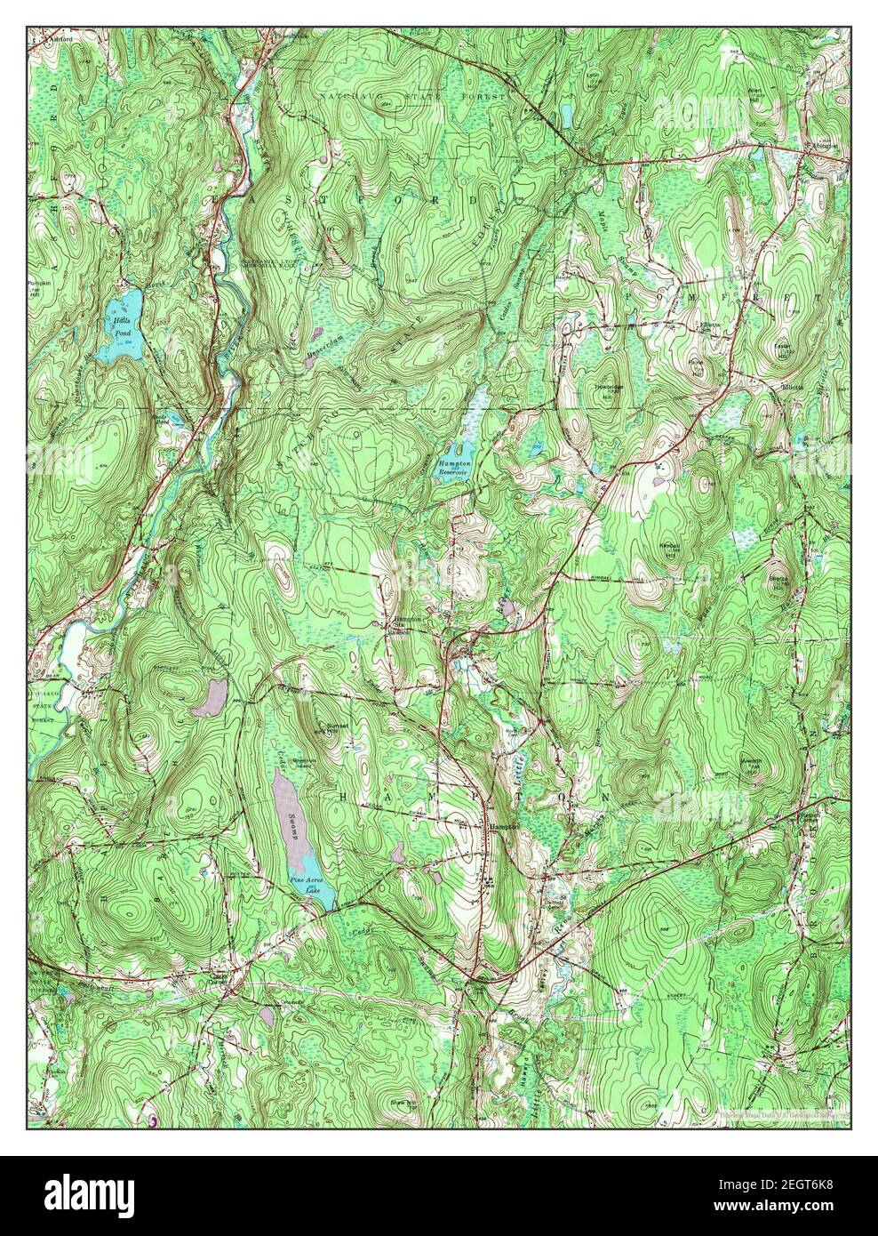 Hampton, Connecticut, map 1953, 124000, United States of America by