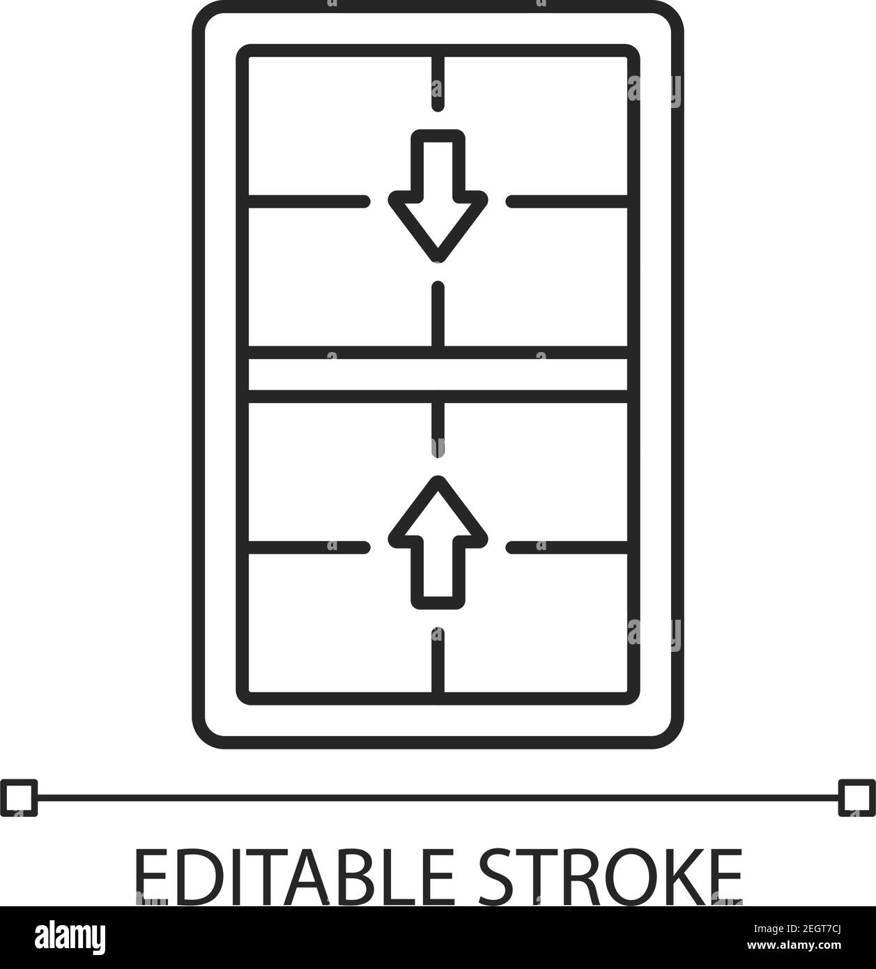 Double-hung windows linear icon Stock Vector