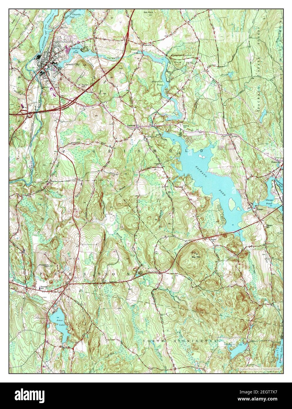 Jewett City, Connecticut, map 1953, 1:24000, United States of America ...