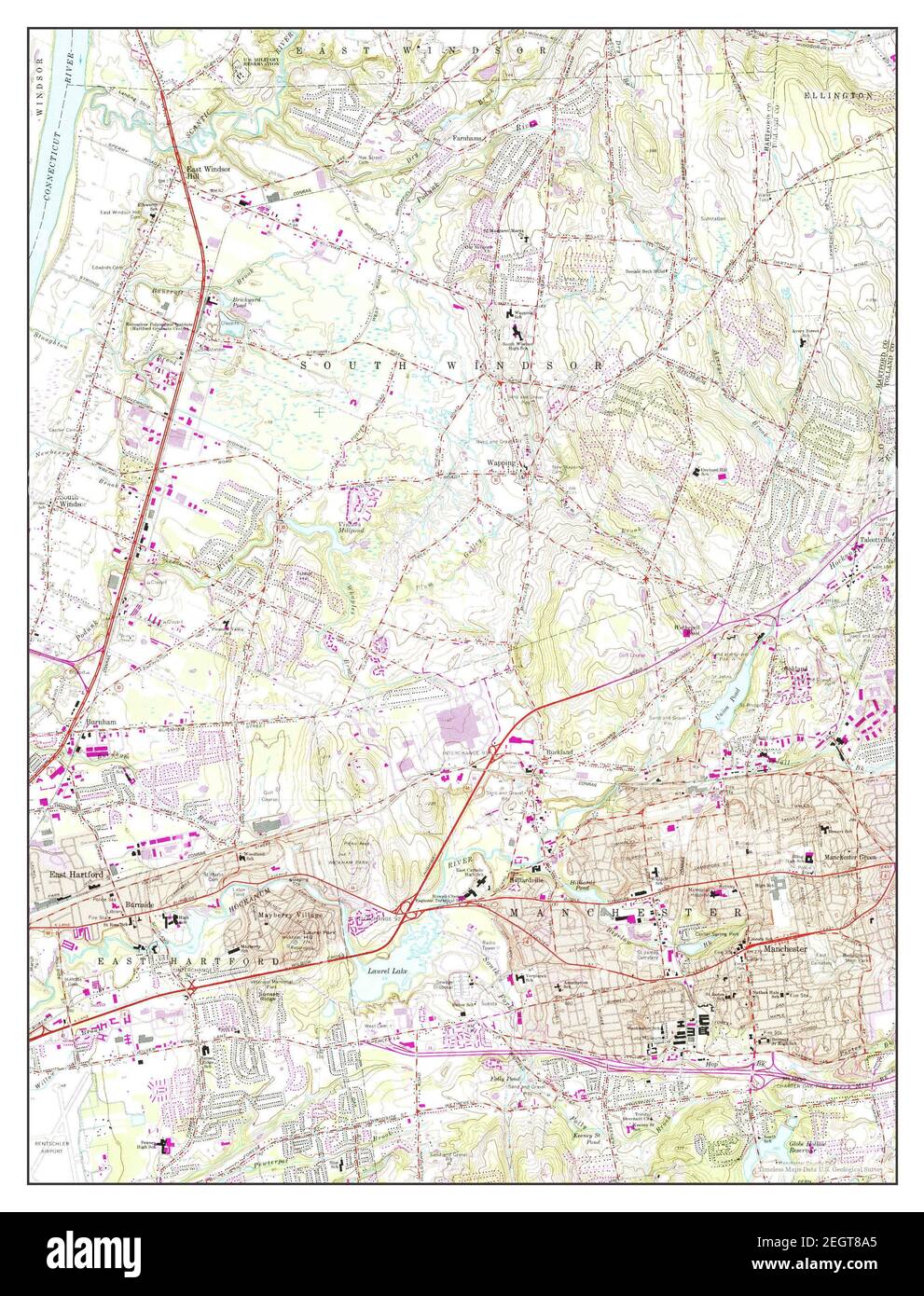 Manchester, Connecticut, map 1963, 124000, United States of America by