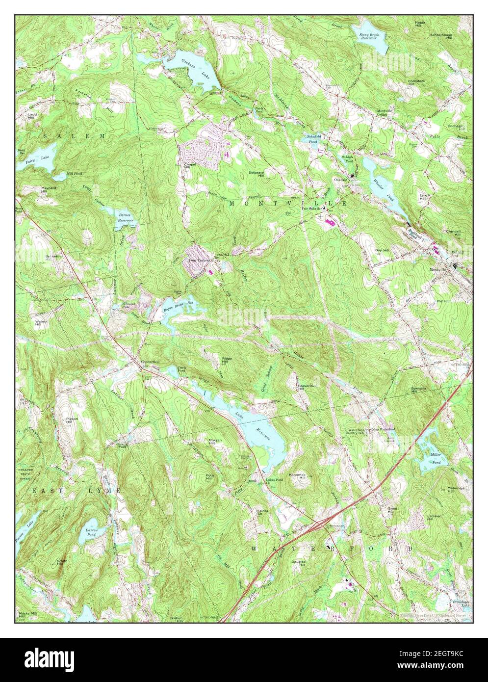 Montville, Connecticut, map 1958, 124000, United States of America by