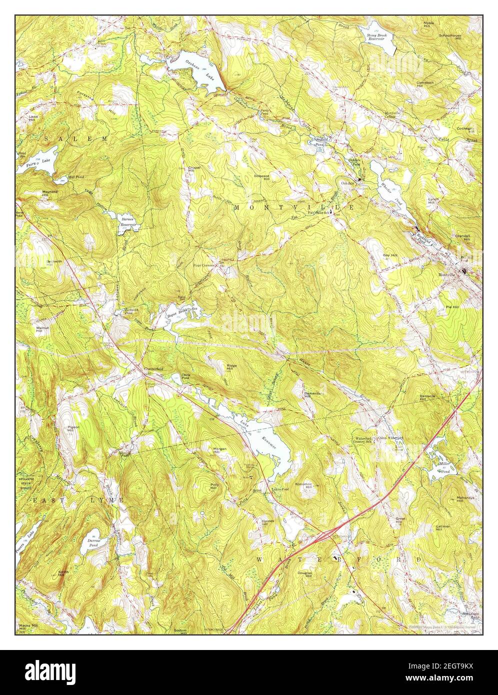 Montville, Connecticut, map 1958, 124000, United States of America by