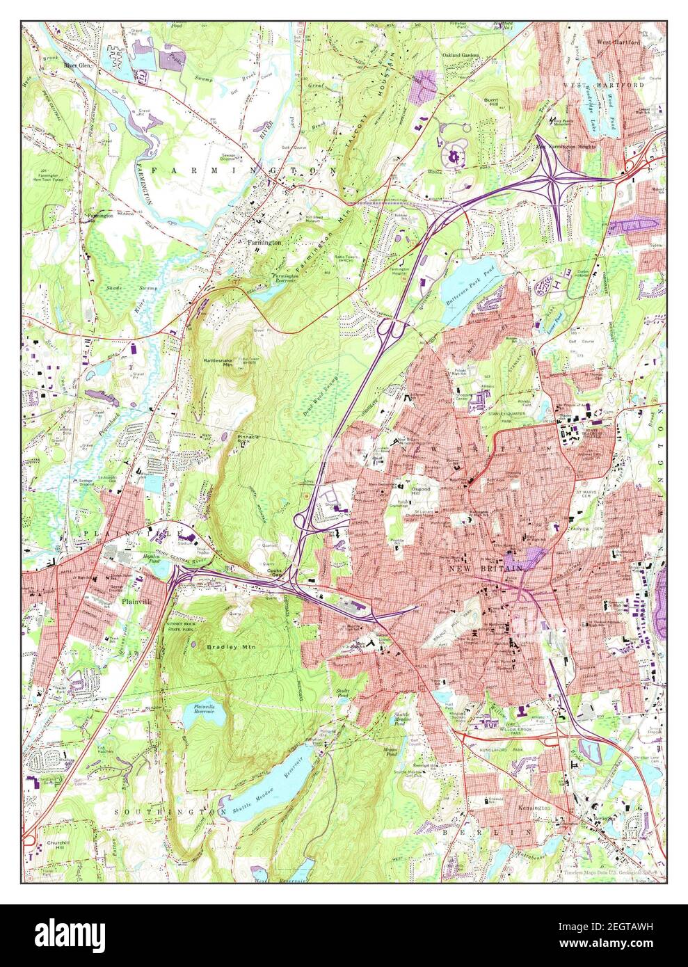 New Britain, Connecticut, map 1966, 124000, United States of America